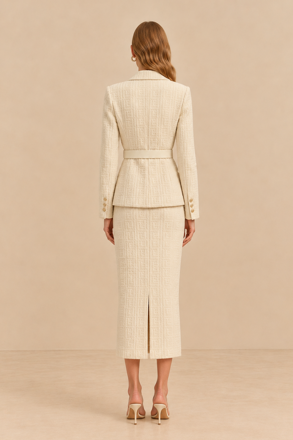 Ismerie Knitted Set with Cardigan and Skirt