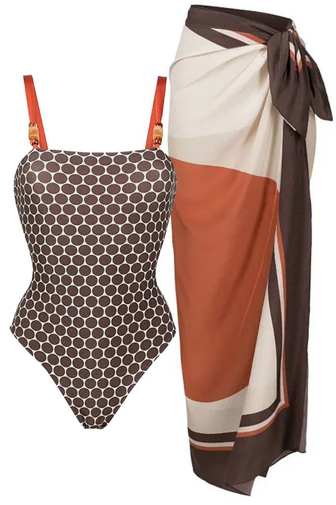 Luciano Ολόσωμο Μαγιό Διπλής Όψης και Παρεό | Γυναικεία Μαγιό - Ολόσωμα - Swimwear | Luciano Double Sided Swimsuit and Pareo