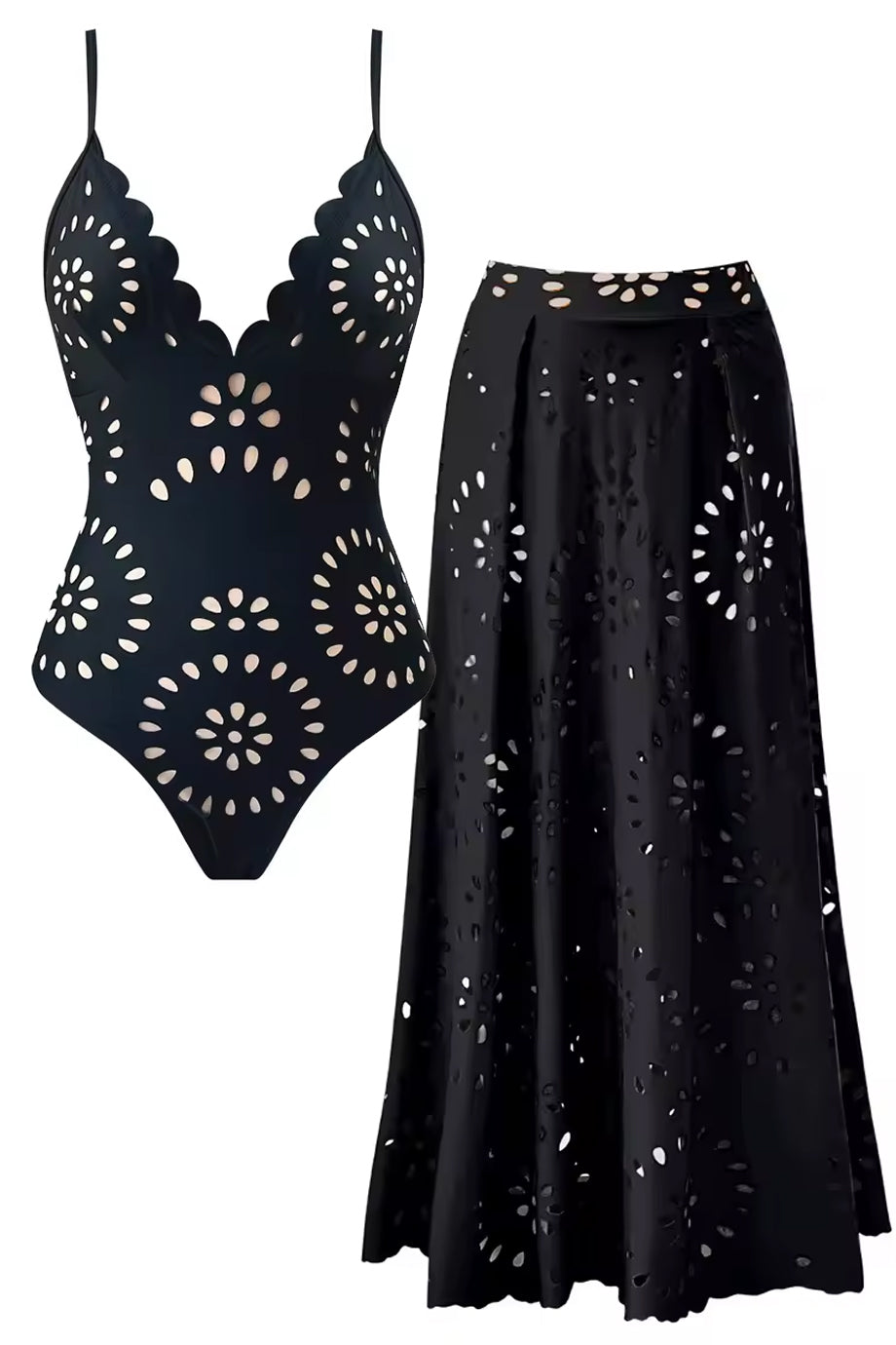 Scarlet Bloom Ολόσωμο Μαγιό και Παρεό | Γυναικεία Μαγιό Παρεό - Ολόσωμα - Swimwear | Scarlet Bloom One Piece Swimsuit with Pareo