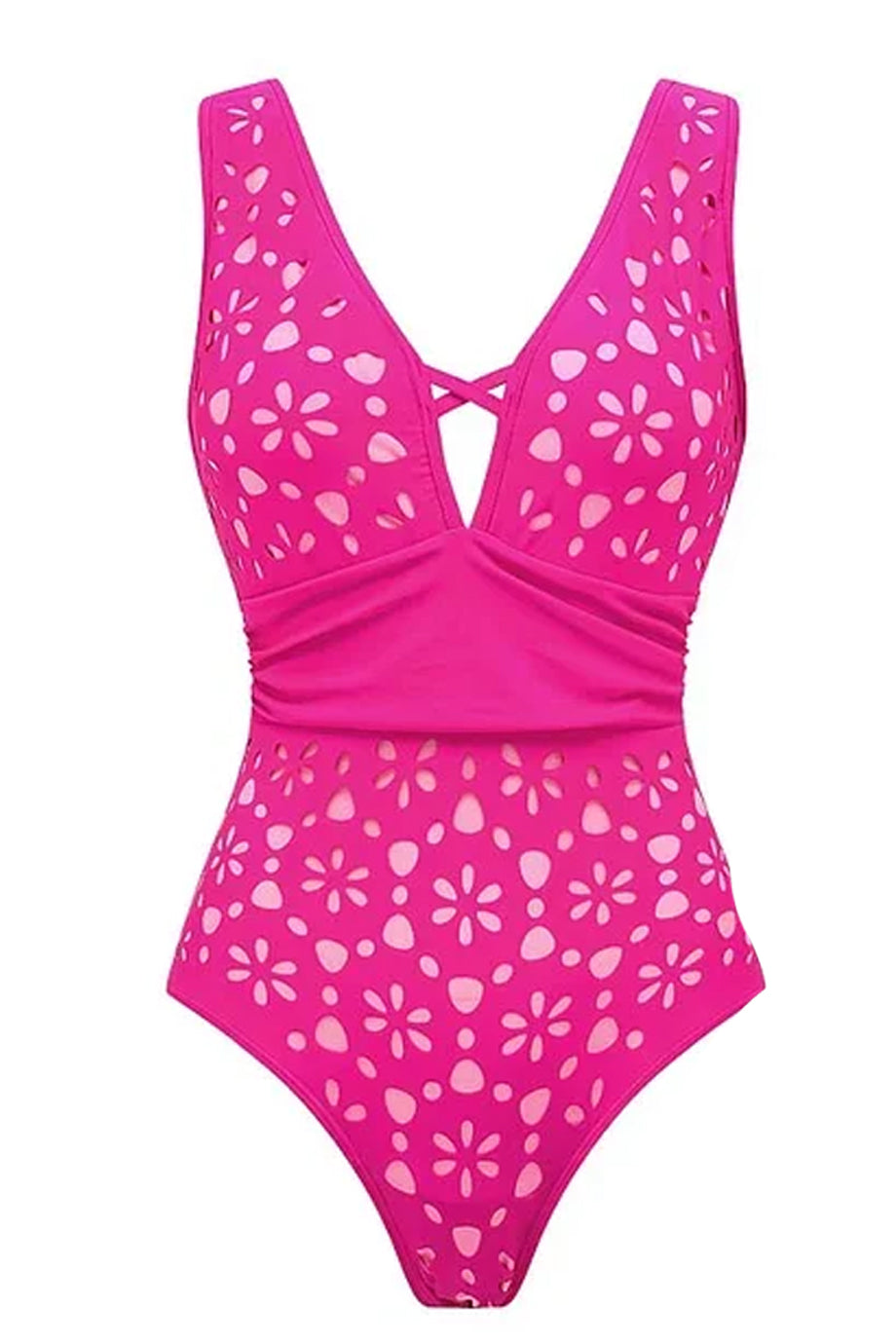 Soliera Ολόσωμο Μαγιό και Φούστα Παρεό με Διάτρητο Σχέδιο (Σετ) | Μαγιό - Ολόσωμα - Swimwear One Piece | Soliera One-Piece Swimsuit with Pareo Skirt Set