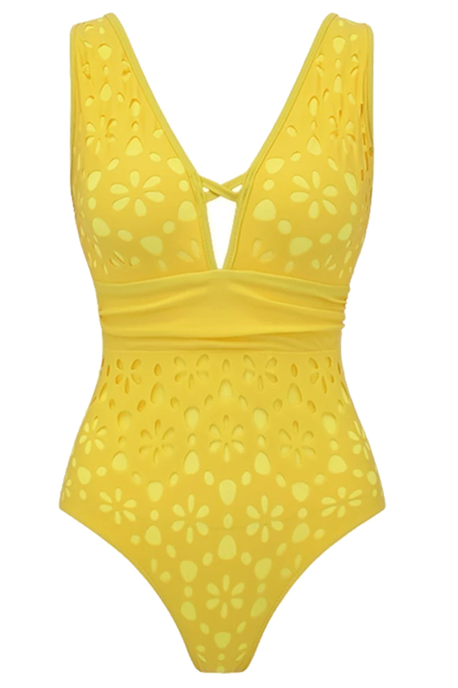 Soliera Ολόσωμο Μαγιό και Φούστα Παρεό με Διάτρητο Σχέδιο (Σετ) | Μαγιό - Ολόσωμα - Swimwear One Piece | Soliera One-Piece Swimsuit with Pareo Skirt Set