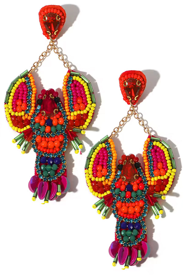 Lobster Luxe Μακριά Σκουλαρίκια με Χάντρες | Κοσμήματα - Σκουλαρίκια - Long Earrings | Lobster Luxe Long Beaded Earrings