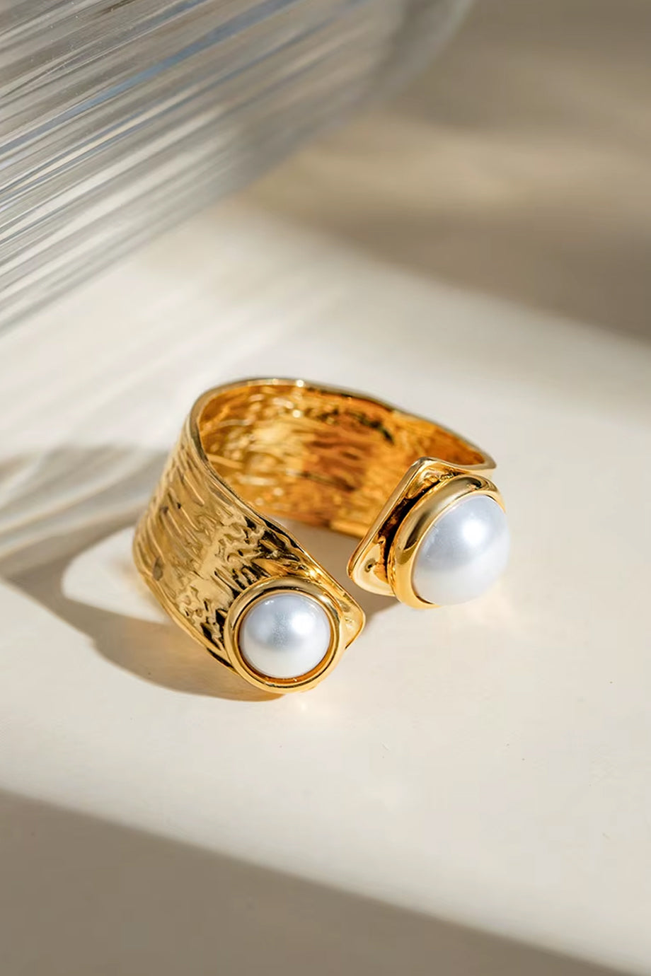 Radiant Drops Χρυσό Δαχτυλίδι με Πέρλες | Κοσμήματα - Δαχτυλίδια - Rings | Radiant Drops Gold Pearl Ring