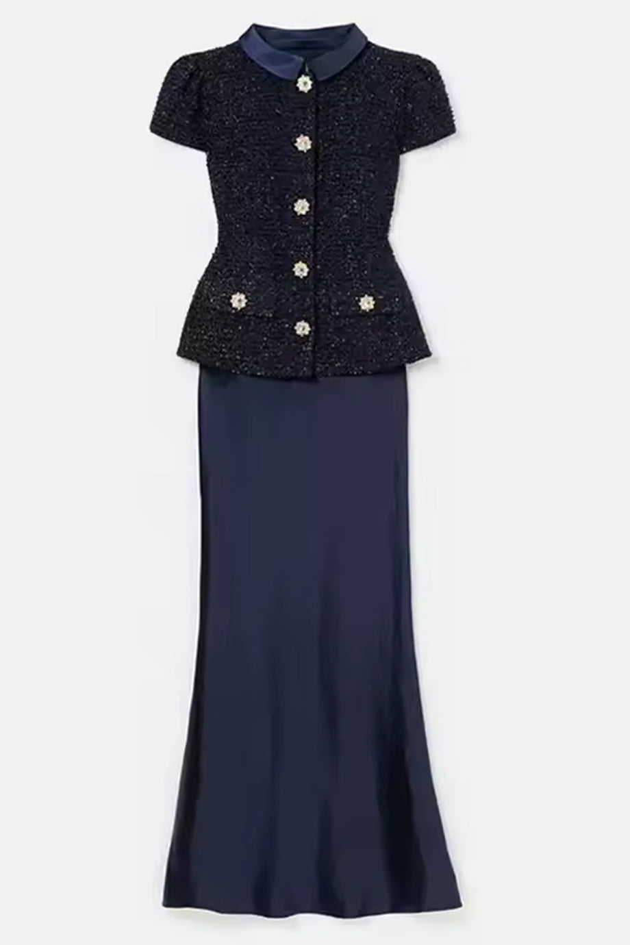 Solange Satin Dress with Short Jacket