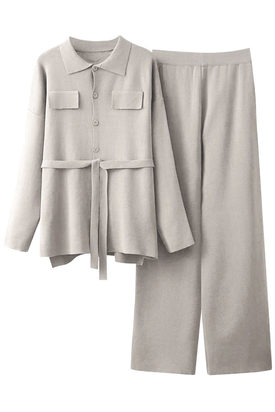 Cyrille Πλεκτό Σετ με Ζακέτα και Παντελόνι | Γυναικεία Ρούχα - Πλεκτά Σετ Clothing Sets | Cyrille Knit Set with Cardigan and Pants