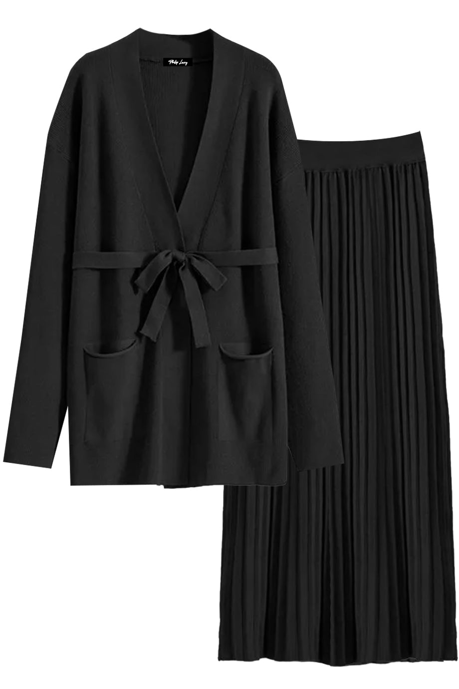 Mireille Πλεκτό Σετ με Ζακέτα και Φούστα με Πιέτες | Πλεκτά Σετ Knitwear Clothing Sets | Mireille Knit Set with Cardigan and Skirt with Pleats