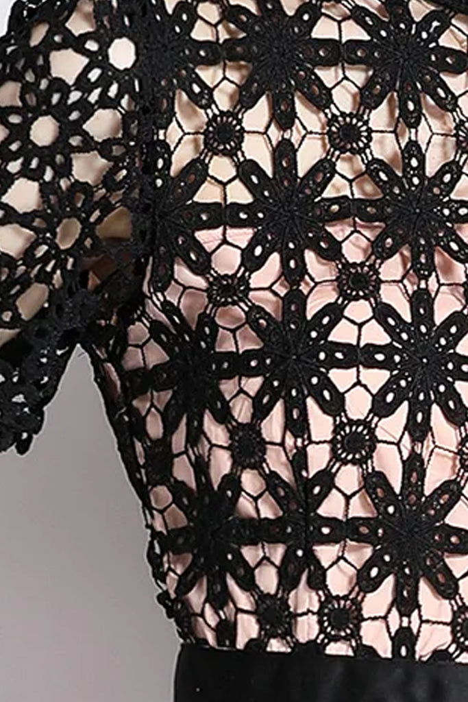 Almeda Μαύρο Φόρεμα με Δαντέλα | Γυναικεία Φορέματα - Βραδινά | Almeda Black Floral Lace Dress