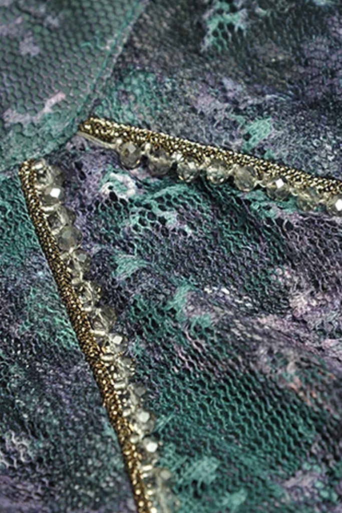 Robe en tulle à fleurs fleuries Ivana - Pétrole