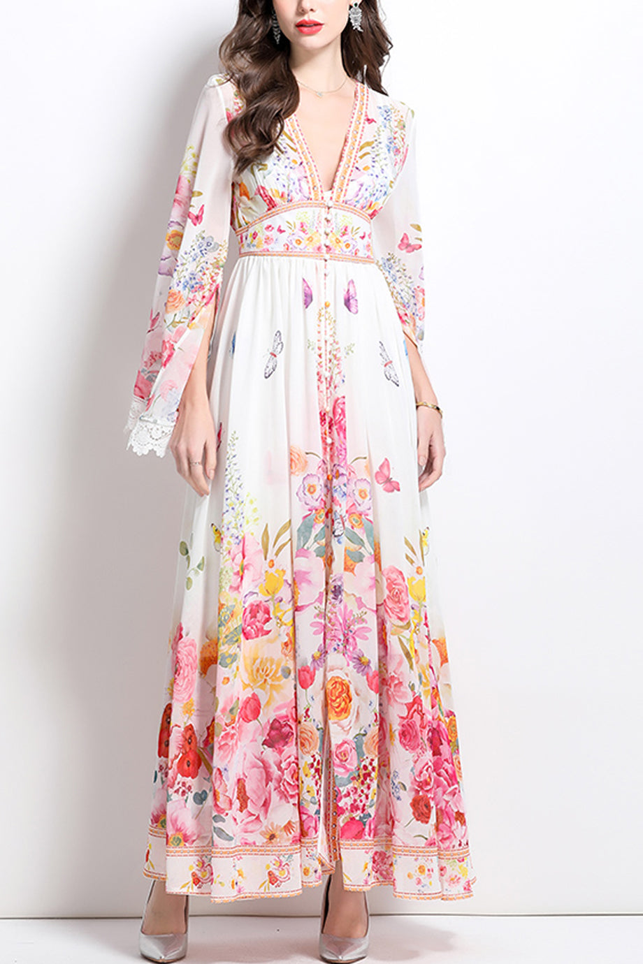 Celestia Πολύχρωμο Φλοράλ Εμπριμέ Φόρεμα | Φορέματα - Dresses | Celestia Multicolor Floral Printed Dress