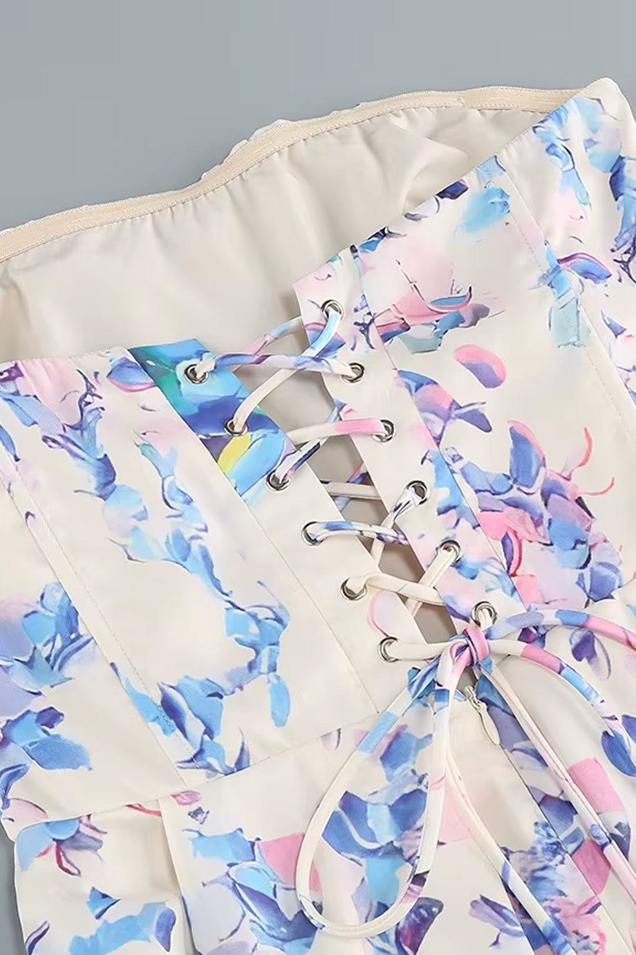 Aurora’s Touch Εμπριμέ Στραπλες Φόρεμα | Βραδινά Φορέματα - Evening Dresses | Aurora’s Touch Floral Strapless Flared Dress