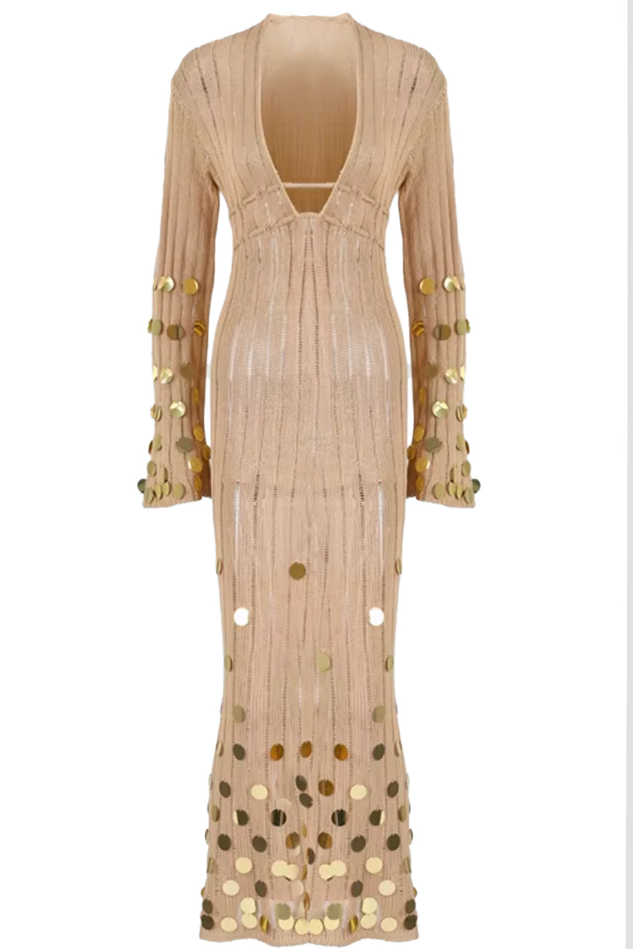 Golden Aura Πλεκτό Φόρεμα | Πλεκτά Φορέματα Παραλίας - Beachwear | Golden Aura Knit Long Beach Dress