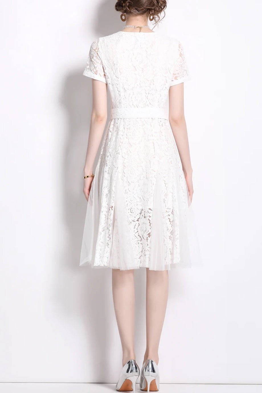 Aveline Φόρεμα με Δαντέλα και Ζώνη | Γυναικεία Ρούχα - Φορέματα - Evening Dresses | Aveline Lace Dress