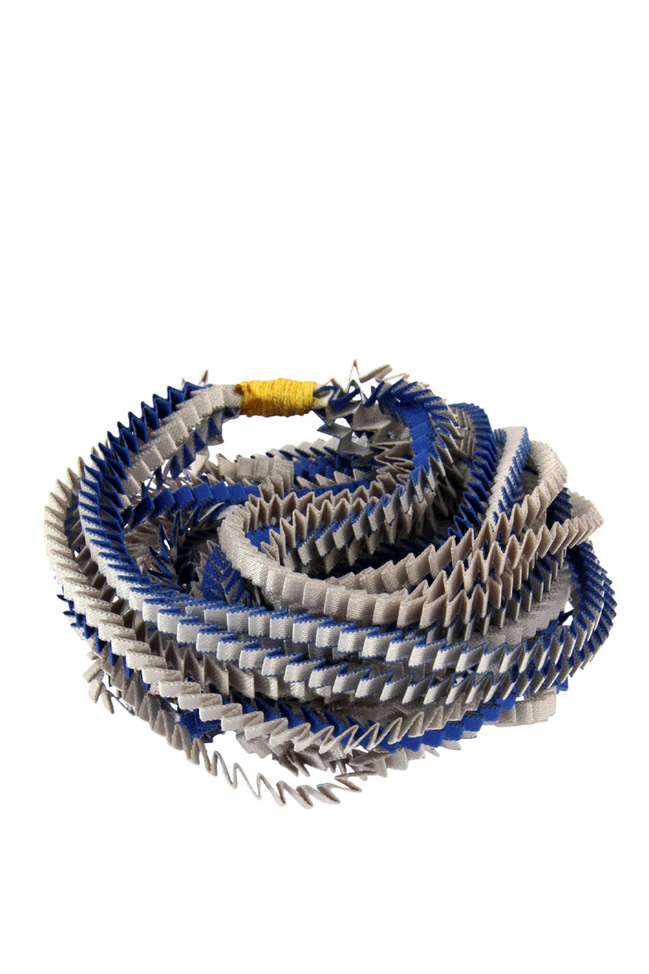 Essilp Πολύχρωμο Υφασμάτινο Κολιέ KL109 - Alexandra Tsoukala | Κολιέ Necklaces | Essilp Silver Blue Pleated Necklace KL109