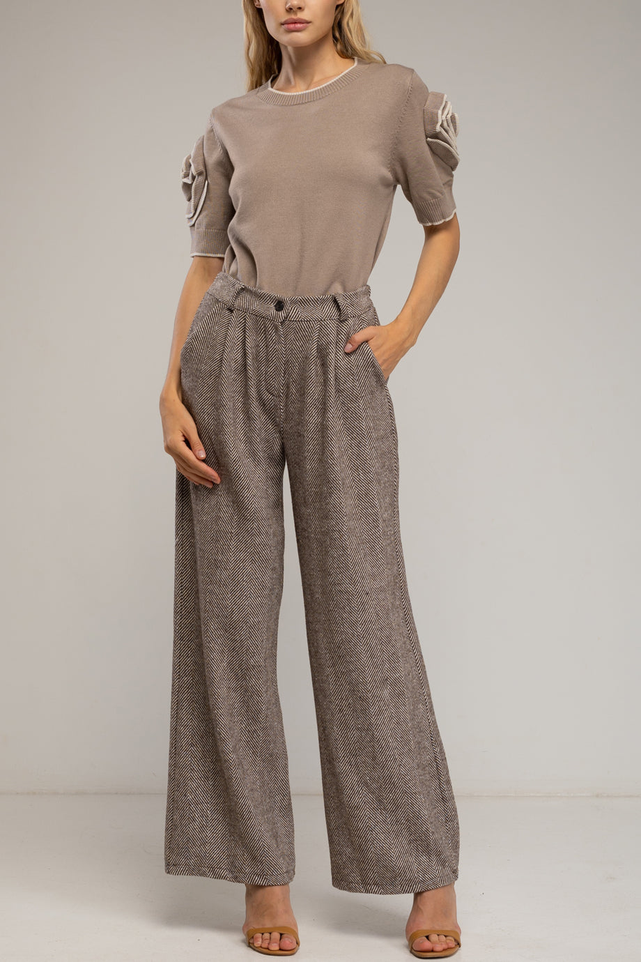 Odianne Παντελόνι με Σχέδιο Ψαροκόκκαλο | Παντελόνια Trousers - Pants | Odianne Herringbone Trousers