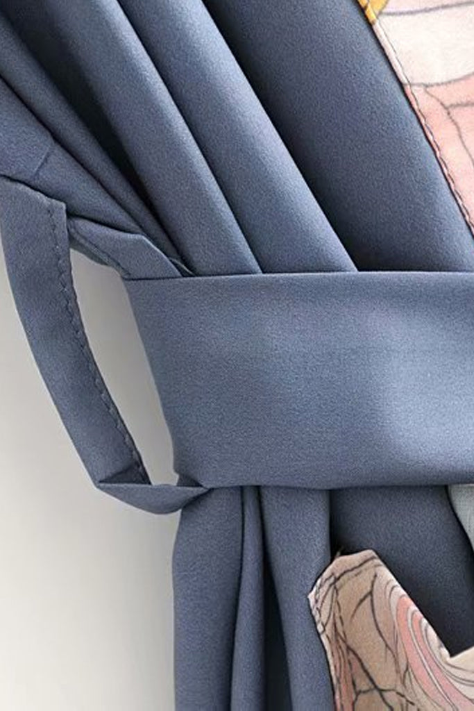 Zenie Γαλάζιο Εμπριμέ Κιμονό | Γυναικεία Ρούχα - Beachwear - Loungewear