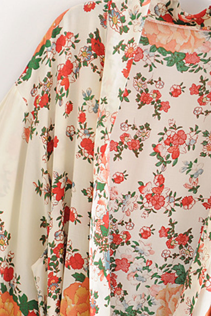 Akina Πολύχρωμο Φλοράλ Εμπριμέ Κιμονό | Γυναικεία Ρούχα - Beachwear - Loungewear