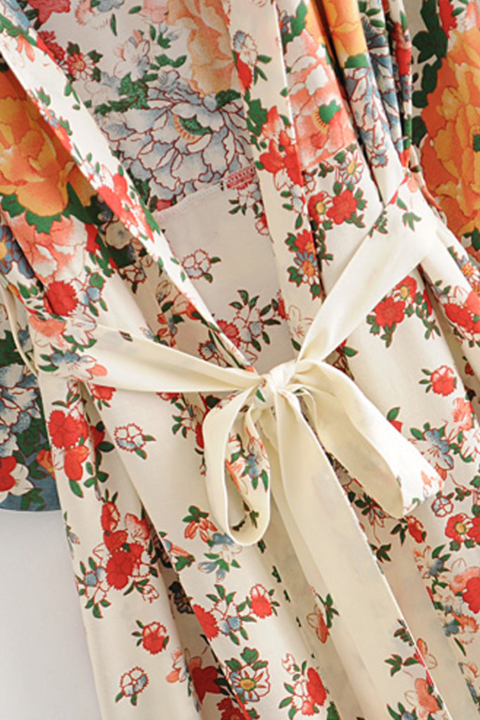 Akina Πολύχρωμο Φλοράλ Εμπριμέ Κιμονό | Γυναικεία Ρούχα - Beachwear - Loungewear