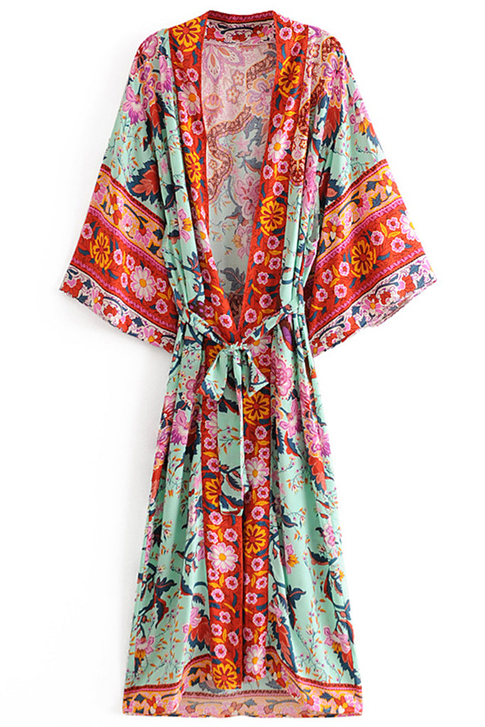 Sora Πολύχρωμο Φλοράλ Εμπριμέ Κιμονό | Γυναικεία Ρούχα - Beachwear - Loungewear