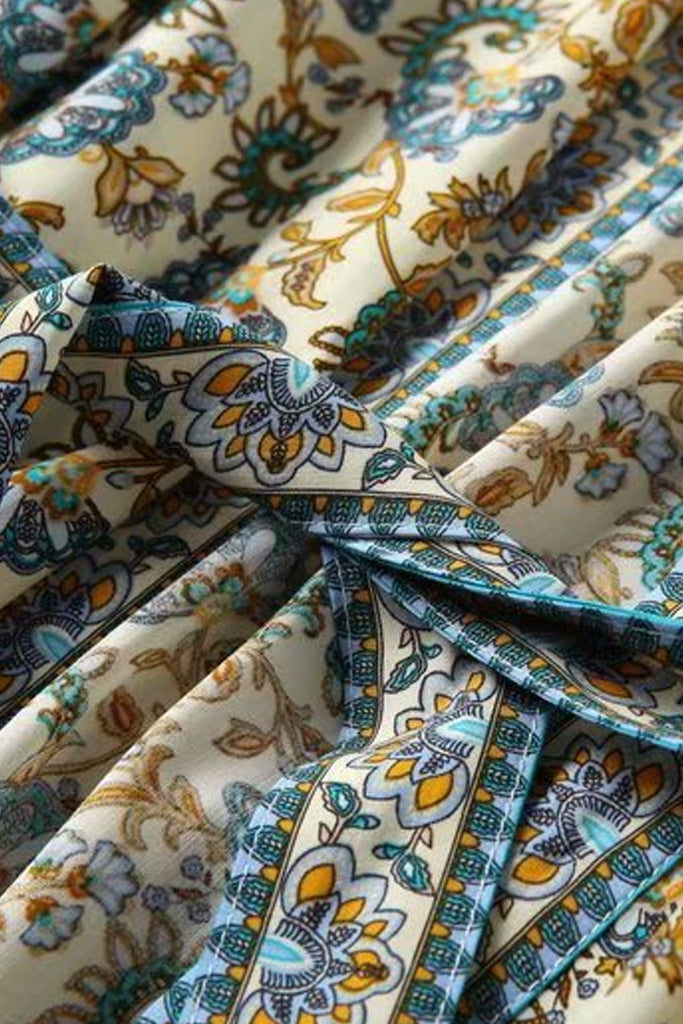 Emiko Γαλάζιο Πολύχρωμο Εμπριμέ Κιμονό | Γυναικεία Ρούχα - Beachwear - Loungewear