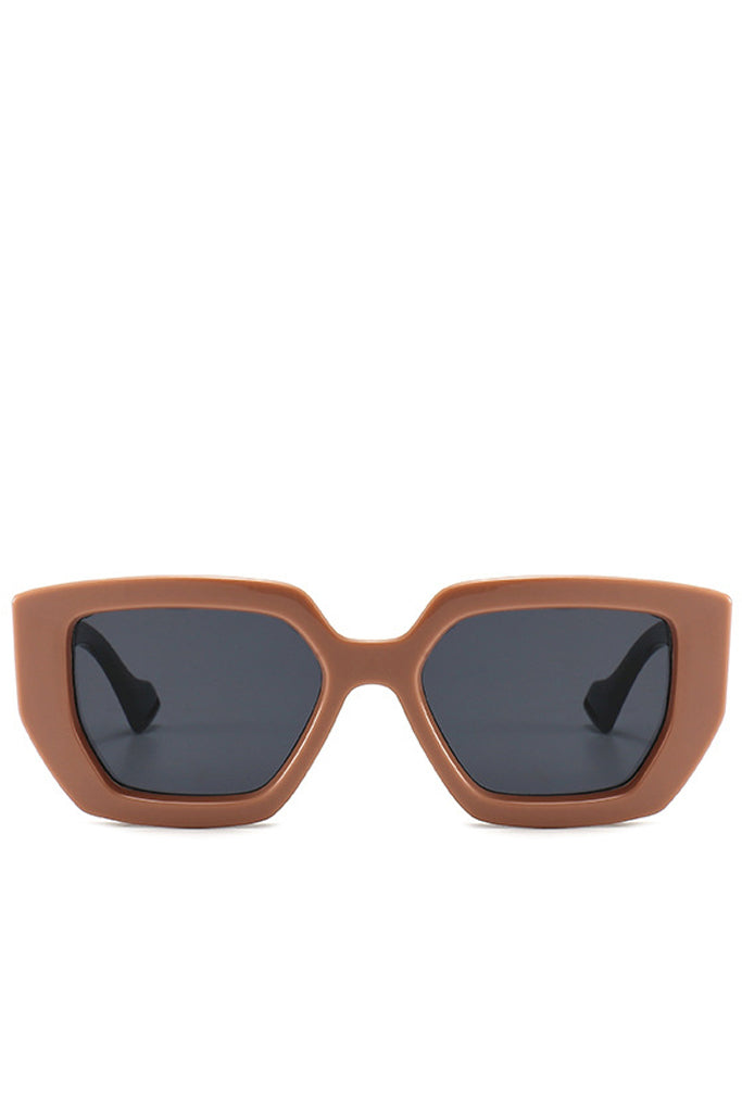 Amberta Καφέ Tετράγωνα Fashion Γυαλιά Ηλίου Γυναικεία Γυαλιά Ηλίου - Regardez Amberta Black Brown Oversized Square Fashion Sunglasses