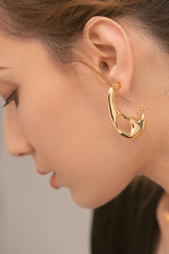 Leavy Χρυσά Σκουλαρίκια Κρίκοι | Κοσμήματα - Σκουλαρίκια