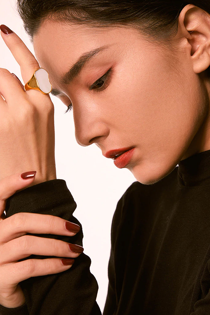 Selma Gold Ring with Ivory