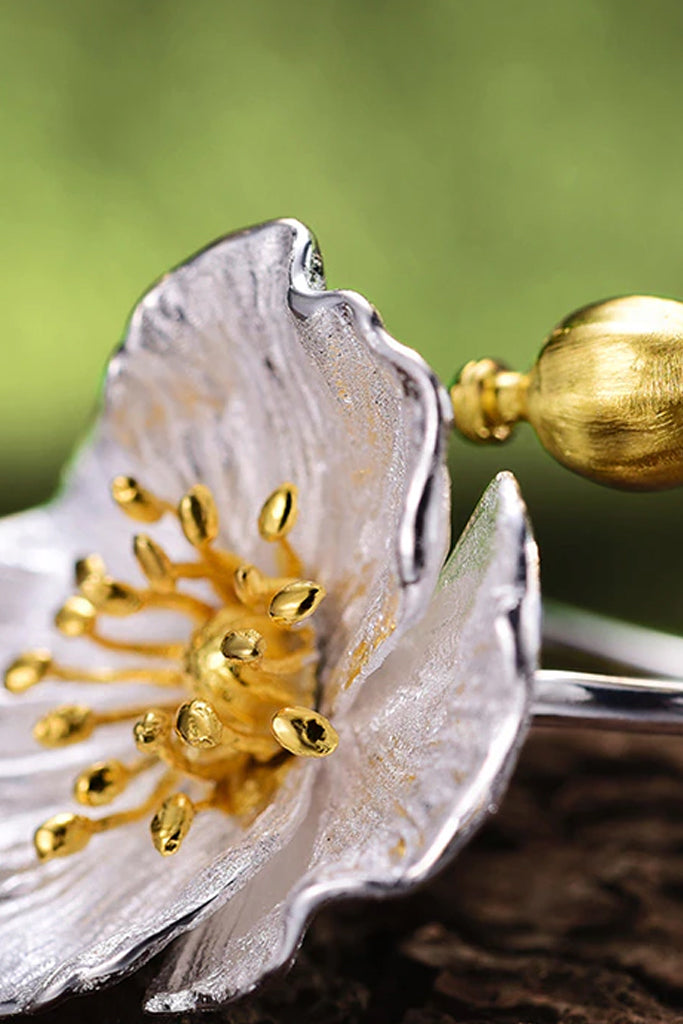 Poppy Ασημένιο Δαχτυλίδι με Λουλούδι | Κοσμήματα - Δαχτυλίδια