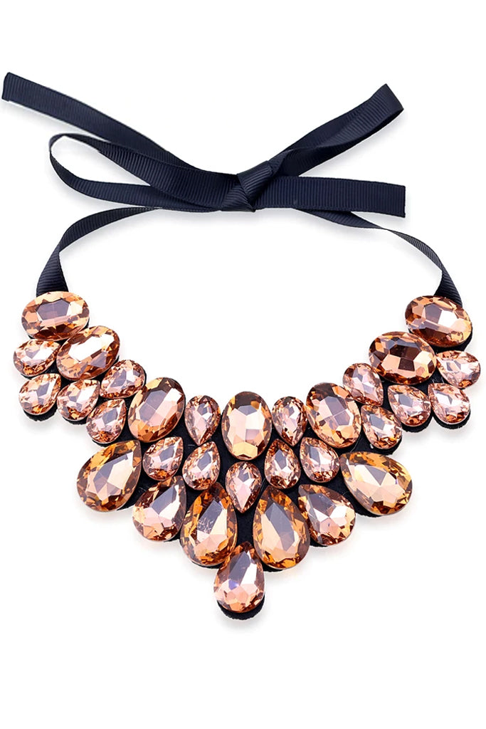 Donia Κολιέ με Ροζ Κρύσταλλα - Vanity Her | Κοσμήματα - Κολιέ Donia Necklace with Pink Glass Crystals