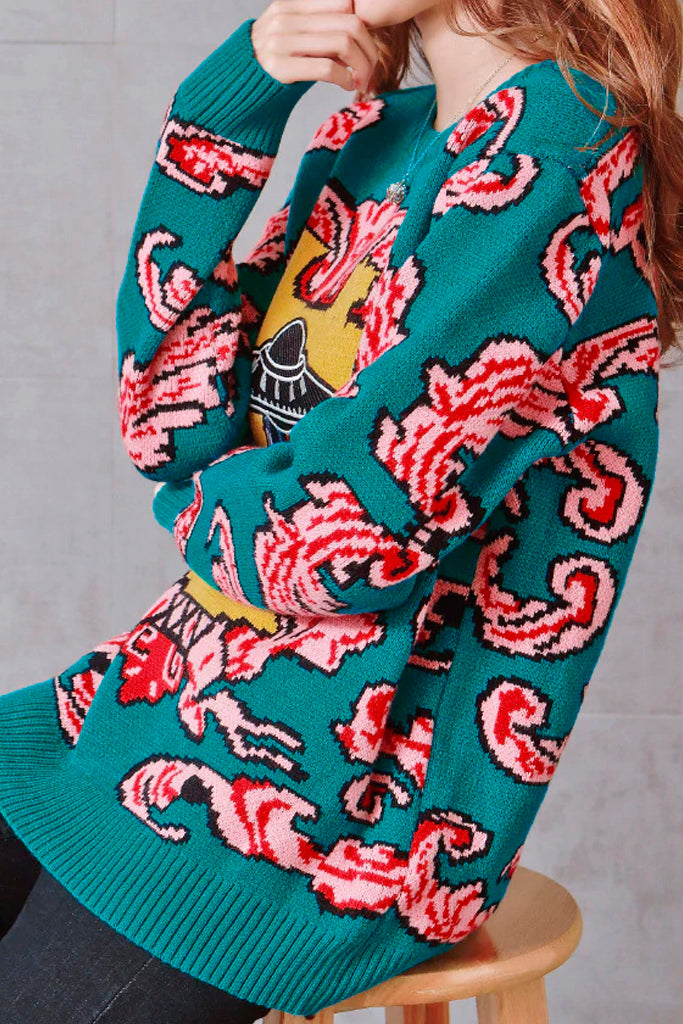 Gunner Πολύχρωμο Πουλόβερ με Κέντημα | Γυναικεία Ρούχα - Πουλόβερ