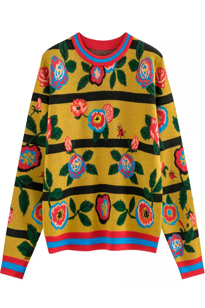 Chelsity Πολύχρωμο Πουλόβερ με Σχέδια | Γυναικεία Ρούχα - Πουλόβερ