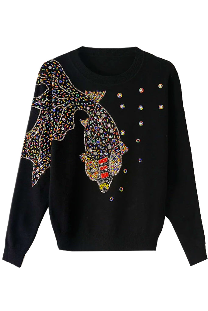 Sianna Πουλόβερ με Κέντημα | Γυναικεία Ρούχα - Μπλούζες - Πουλόβερ - Πλεκτά