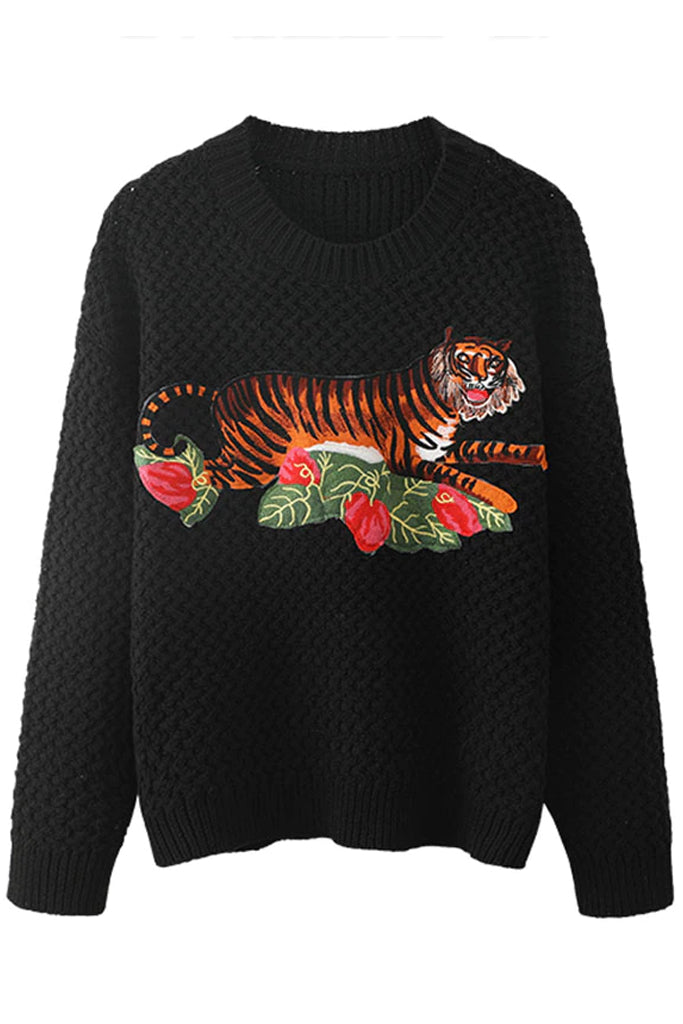 Chantelle Μαύρο Πουλόβερ με Κέντημα | Γυναικεία Ρούχα - Μπλούζες - Πουλόβερ - Πλεκτά