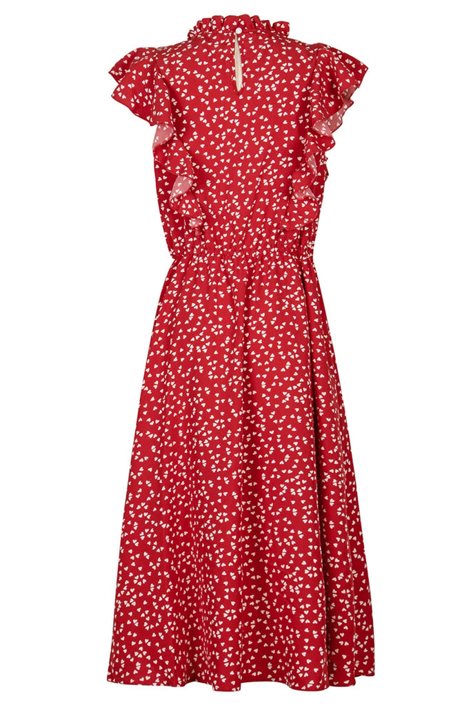 Teegan Κόκκινο Αμάνικο Φόρεμα με Βολάν | Γυναικεία Ρούχα - Φορέματα