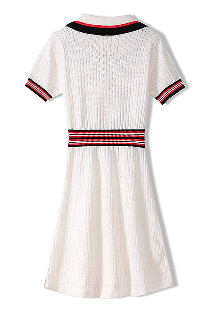 Ermo Λευκό Πλεκτό Μίνι Φόρεμα | Γυναικεία Ρούχα - Φορέματα