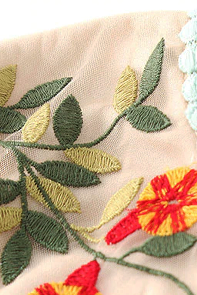 Danica Πολύχρωμο Εμπριμέ Φόρεμα με Δαντέλα και Τούλι | Γυναικεία Φορέματα