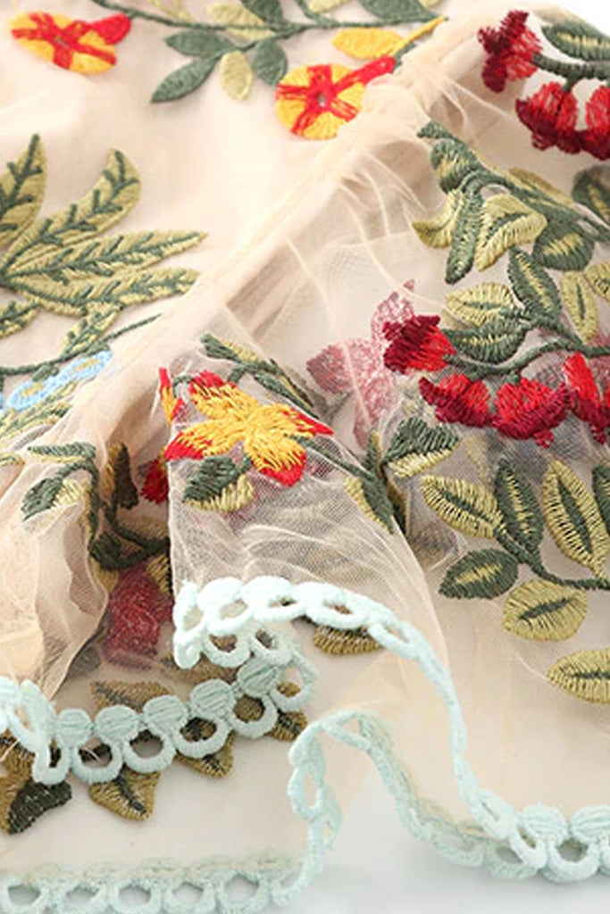 Danica Πολύχρωμο Εμπριμέ Φόρεμα με Δαντέλα και Τούλι | Γυναικεία Φορέματα