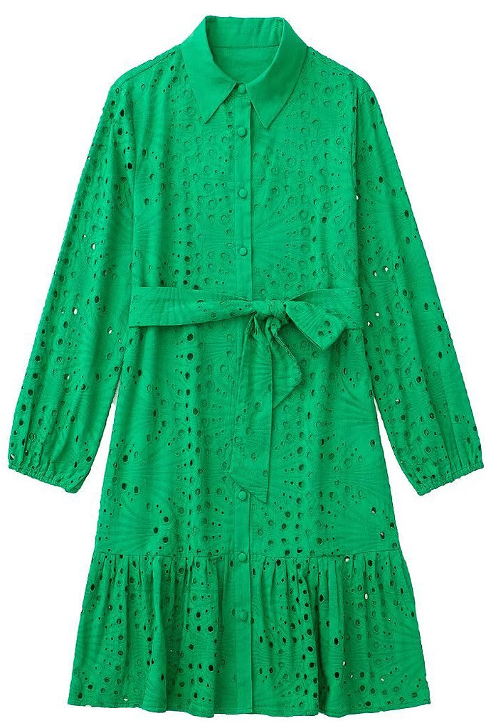 Jalia Πράσινο Φόρεμα με Διάτρητα Σχέδια | Γυναικεία Ρούχα - Φορέματα