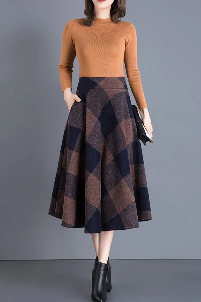 Candida Καρό Φούστα | Γυναικεία Ρούχα - Φούστες - Πλεκτά