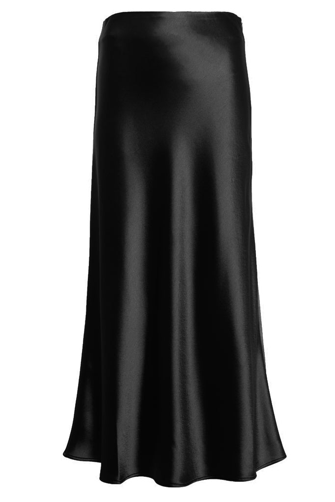 Valetty Μαύρη Σατέν Μακριά Φούστα | Γυναικεία Ρούχα - Φούστες - Σατέν