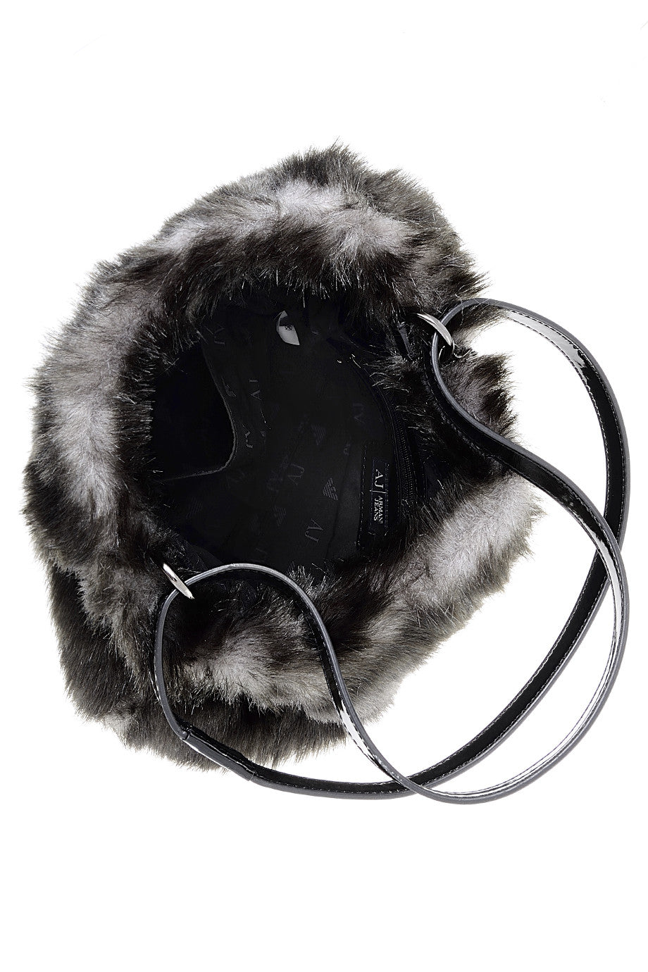 Giuditta Gray Black Fur Shoulder Bag
