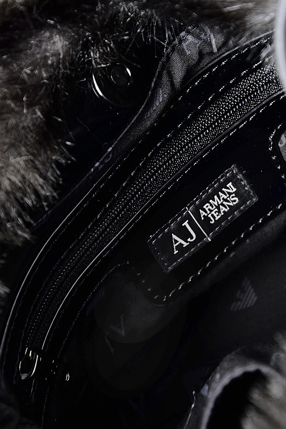 Giuditta Gray Black Fur Shoulder Bag