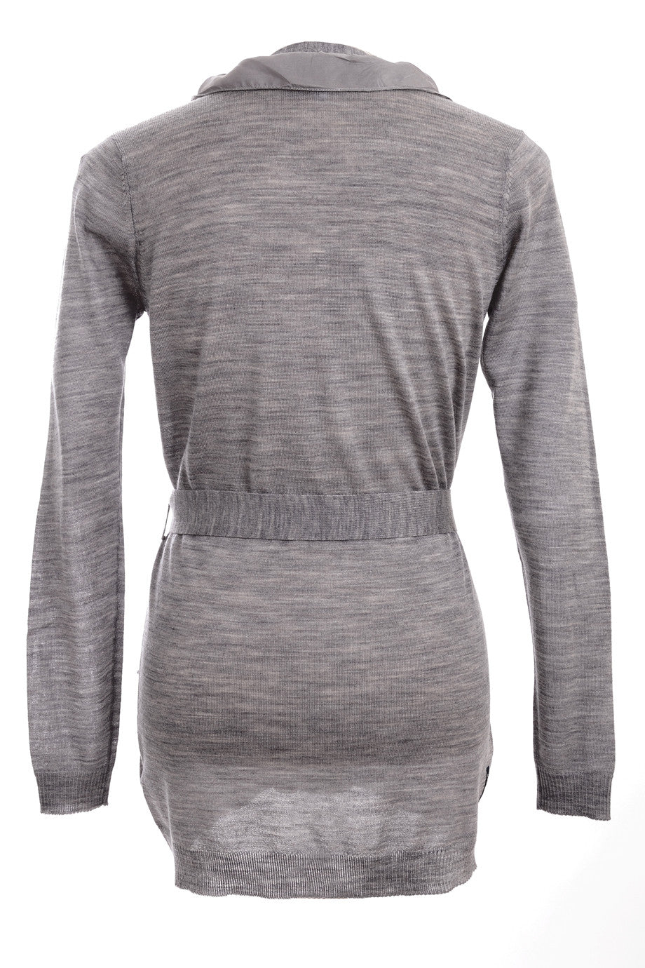 Γκρι Πλεκτή Ζακέτα με Βολάν | Γυναικεία Ρούχα