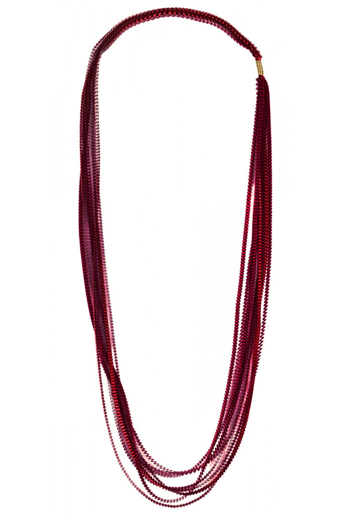 Essilp Collier Tissu Aubergine Violet