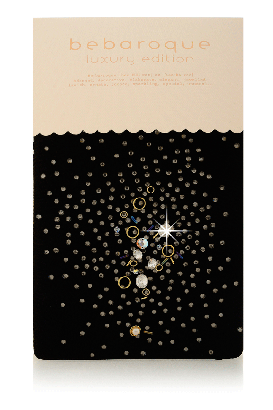 BEBAROQUE PETRA LUX Μαύρο Καλσόν με Κρύσταλλα