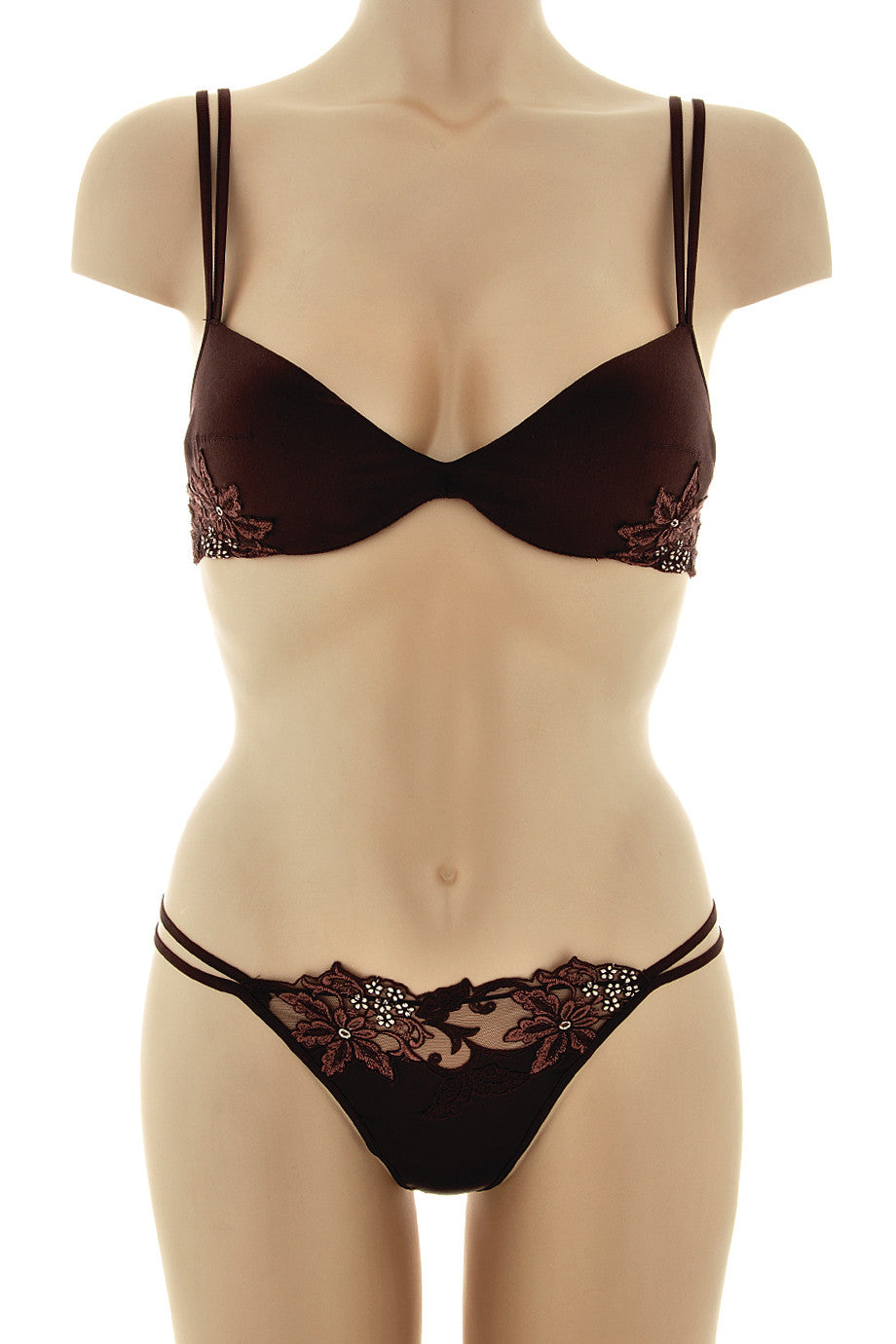 Καφέ Σατινέ Στρινγκ - Cotton Club | Γυναικεία Εσώρουχα