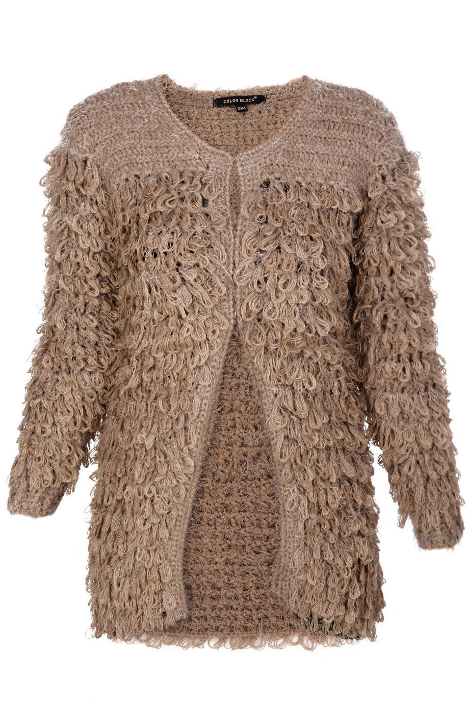 Μπεζ Μάλλινη Μπουκλέ Ζακέτα | Γυναικεία Ρούχα