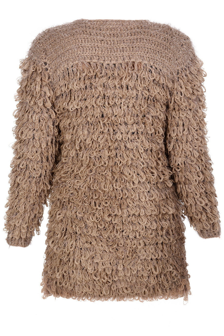 Μπεζ Μάλλινη Μπουκλέ Ζακέτα | Γυναικεία Ρούχα