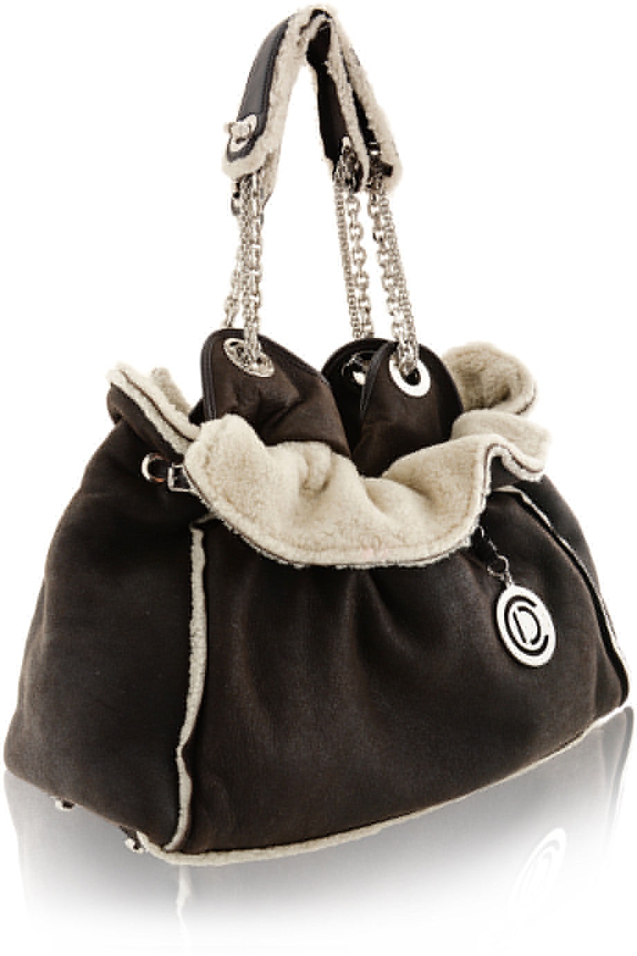 CANNAGE AGNEAU Brown Leather Shoulder Bag