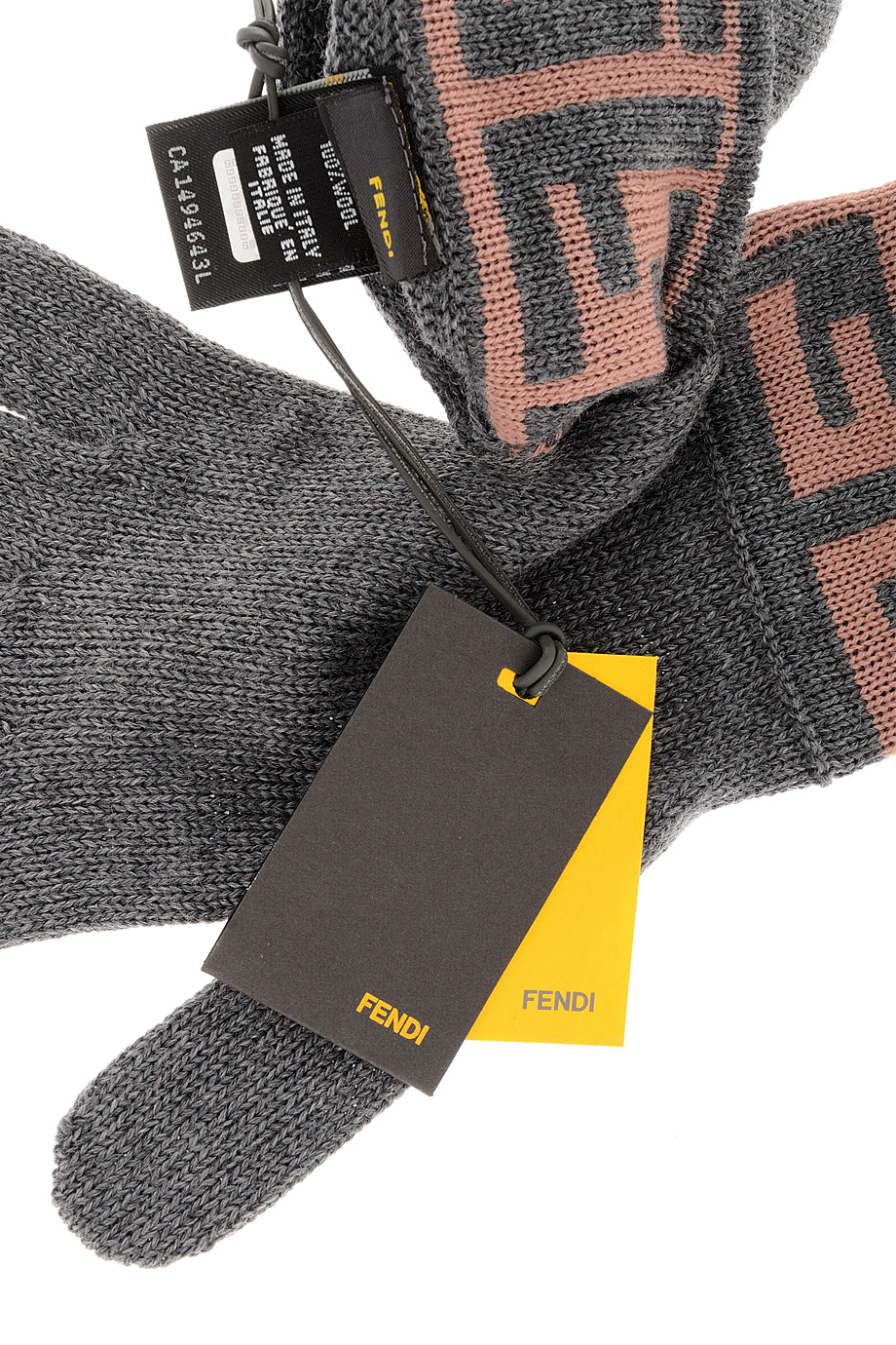 Γκρι Ροζ Μάλλινα Γυναικεία Γάντια - Fendi FF | Γυναικεία Γάντια