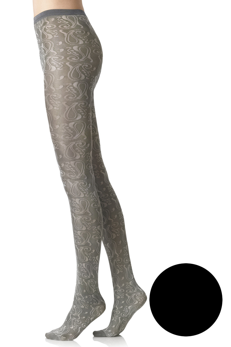 FOGAL - 496 ORNAMENT Μαύρο Καλσόν με Σχέδια